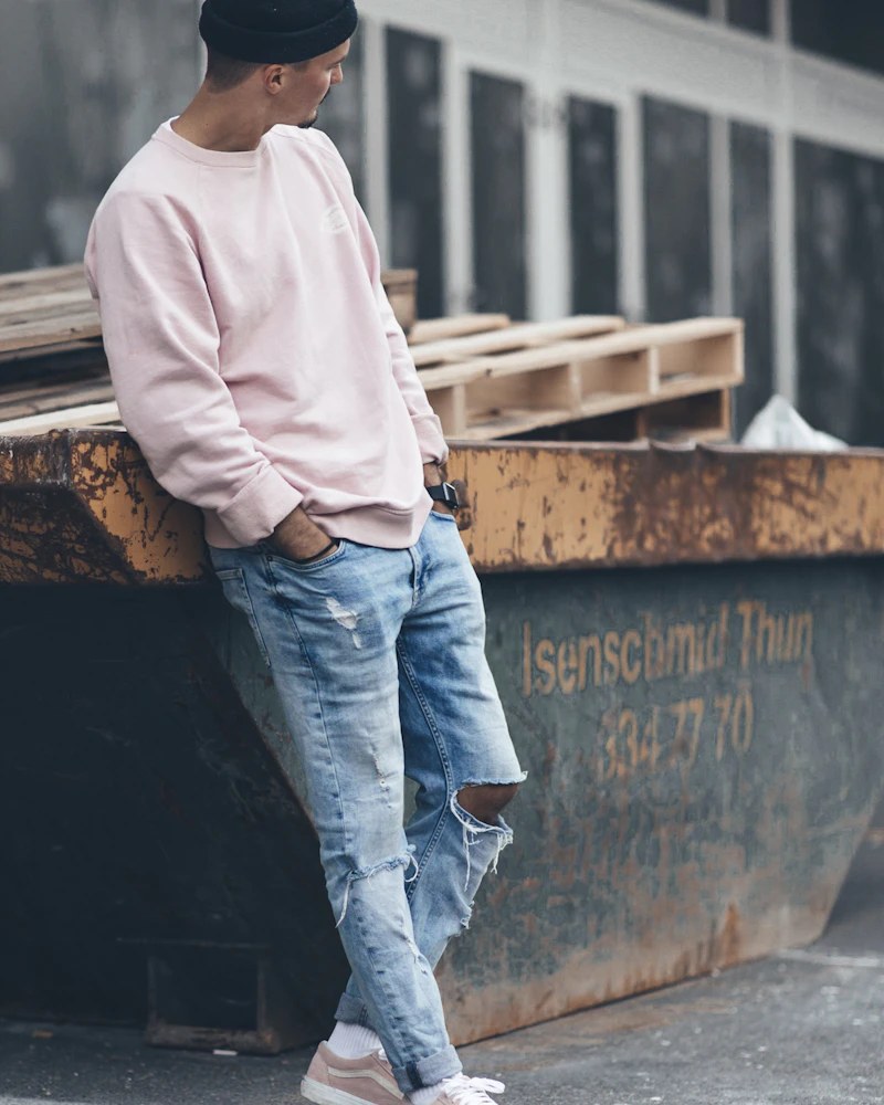 Cotton Crew Sweater, Rose